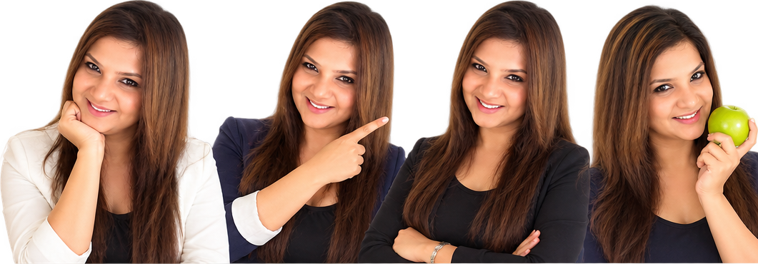Bijal in four friendly portraits